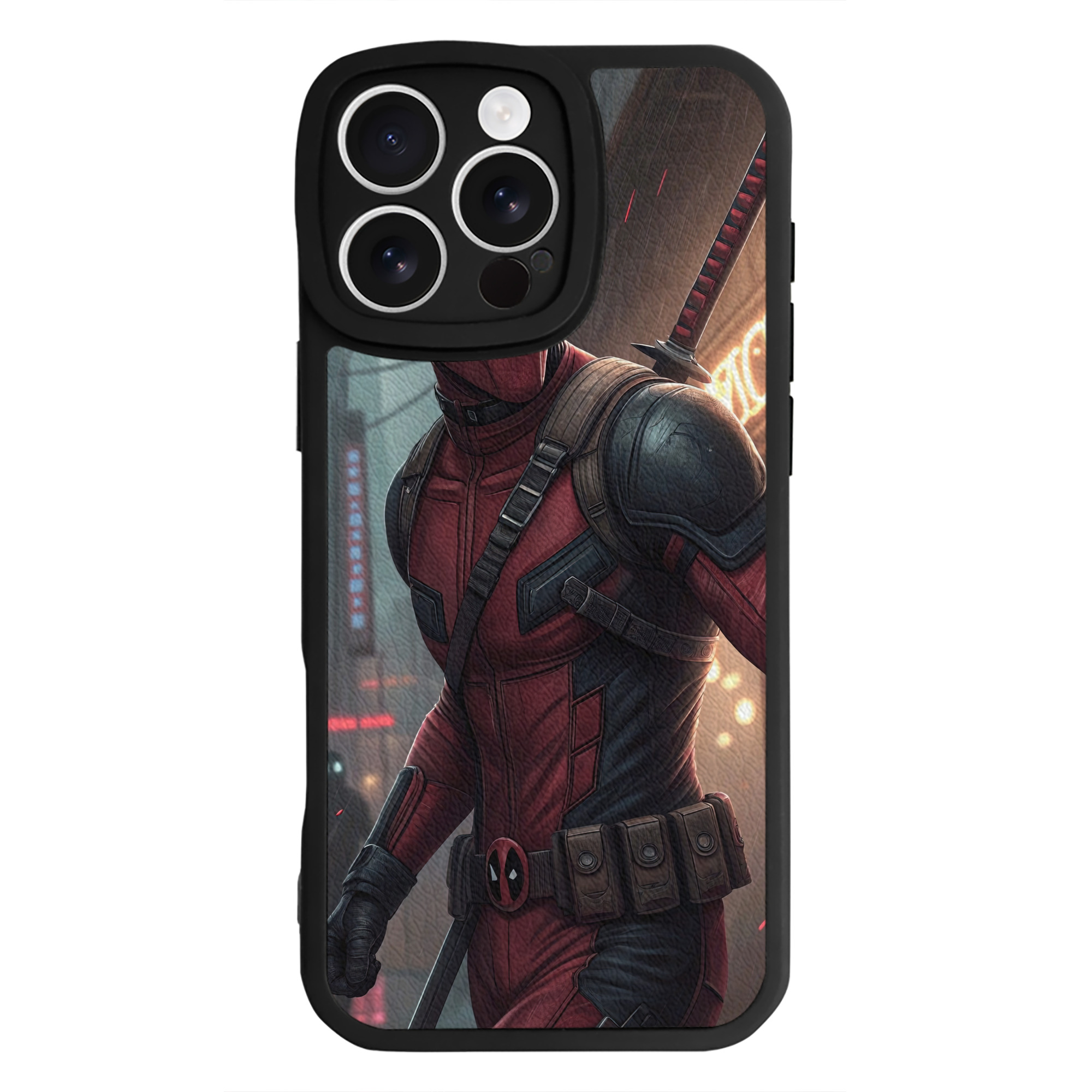 （画像用） Deadpool デッドプール 【iPhone 16シリーズ対応】シリコンスマホケース（レザー調） 材質：シリコン